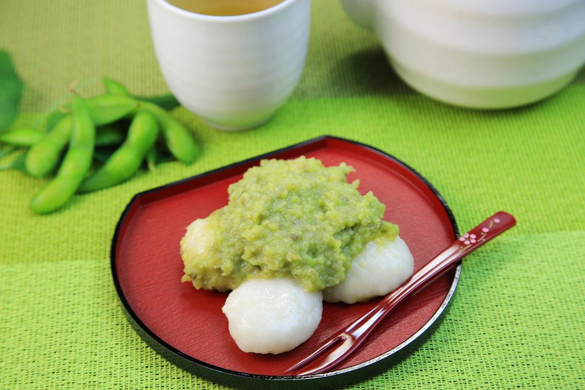 Zundamochi edamame paste with rice cakes recipe