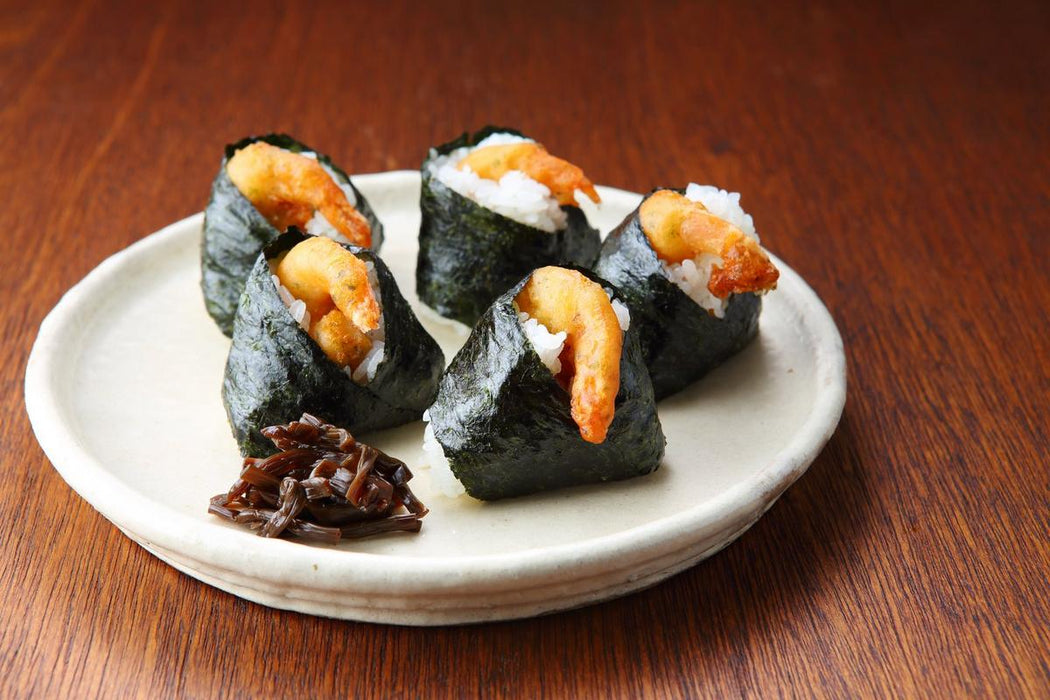 Prawn tempura onigiri (Tenmusu) recipe