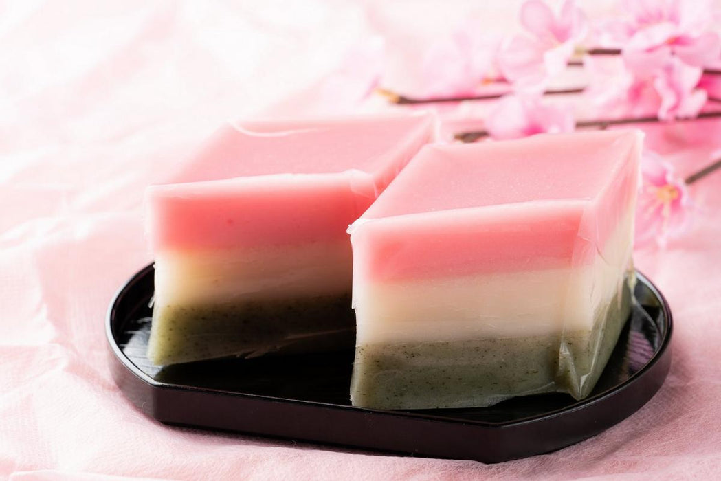 Tricoloured Diamond Shaped Hishi Mochi Rice Cakes Recipe