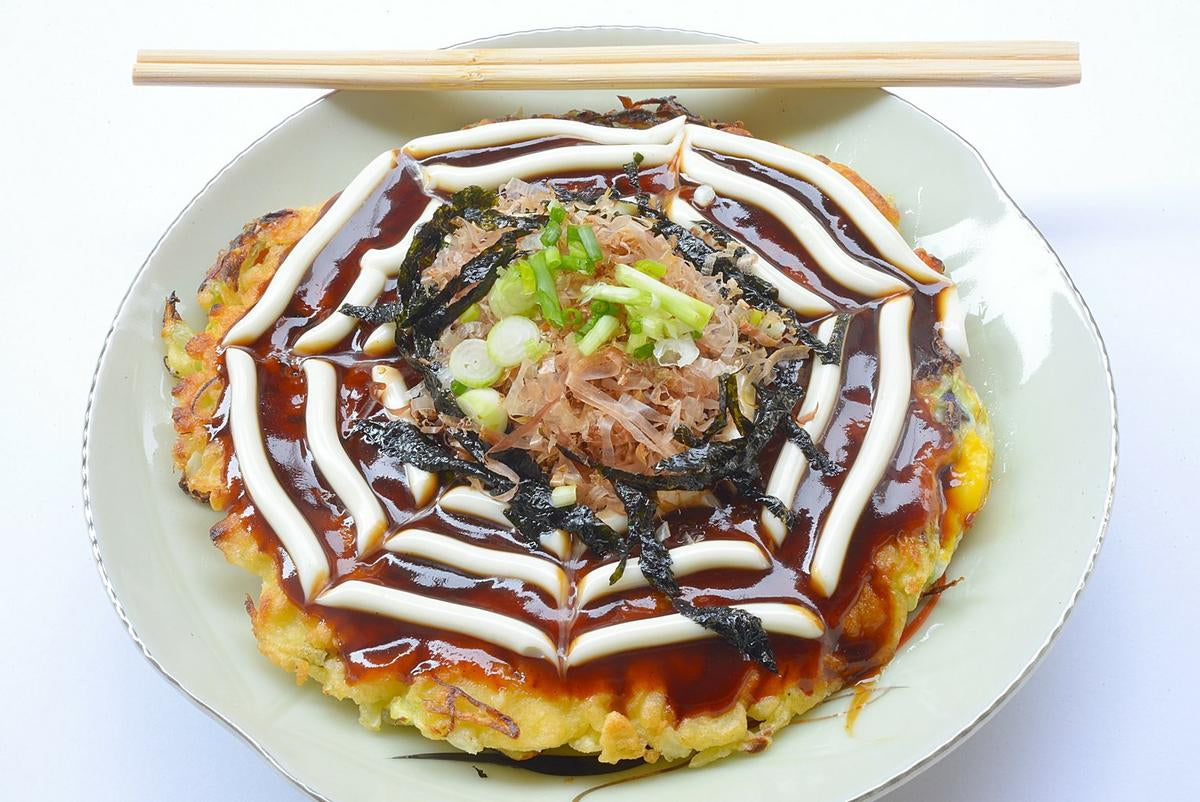 Halloween ominous okonomiyaki pancakes recipe