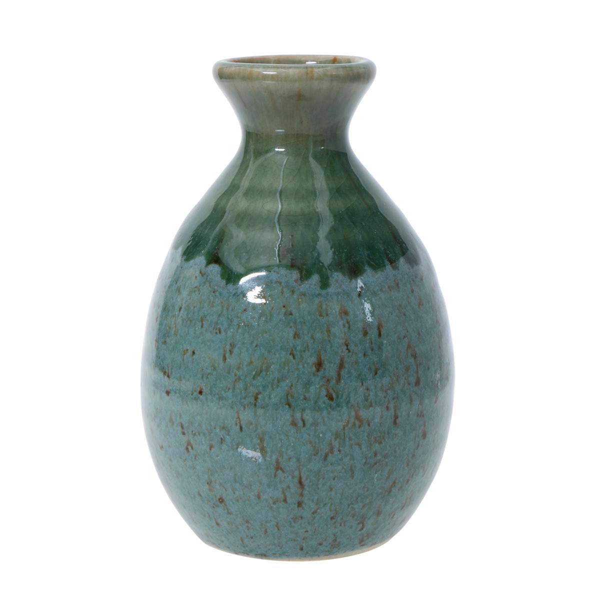 Yamata seiho ceramic sake server mint green mottled pattern