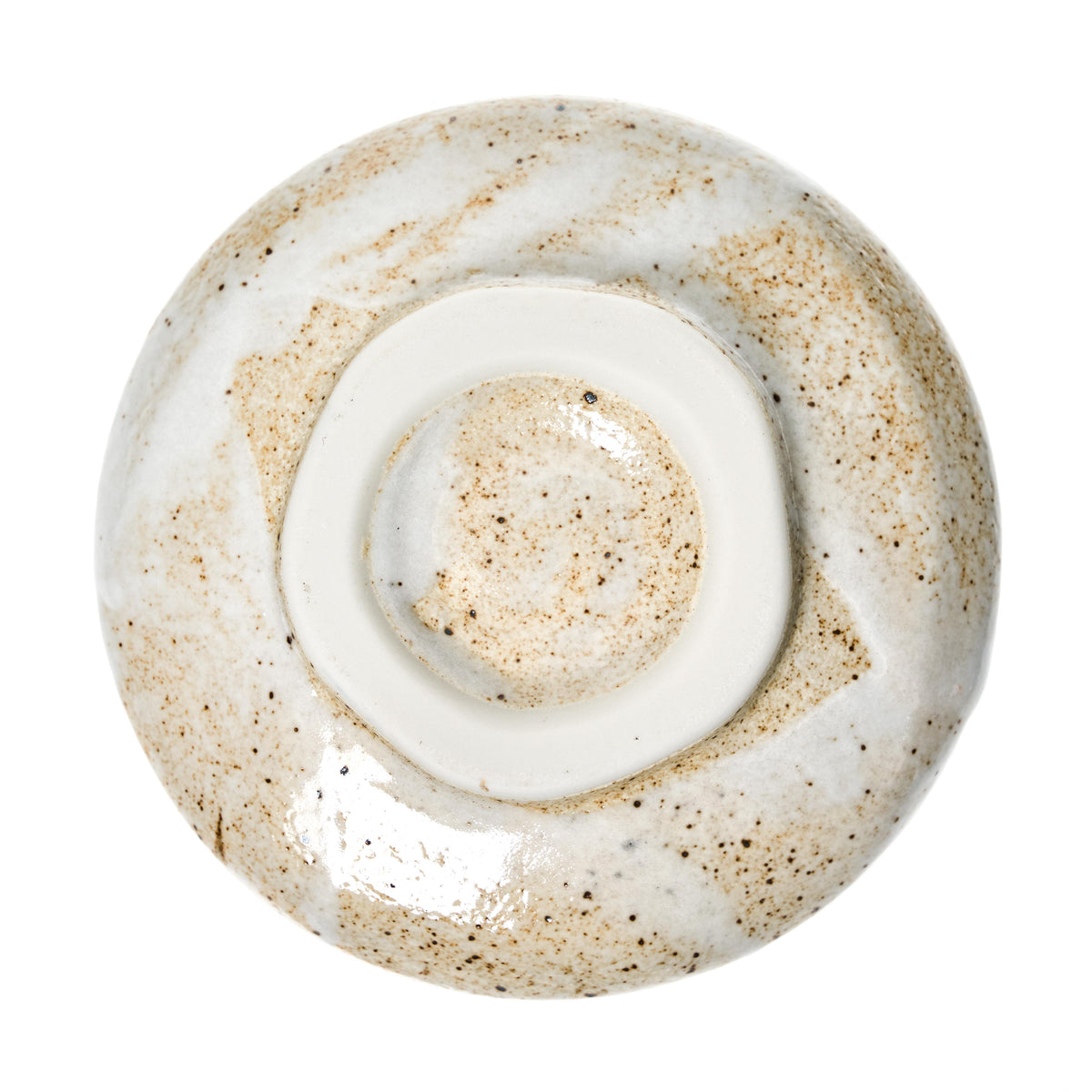 Ceramic Matcha Bowl - White And Brown, Speckled Pattern - 3