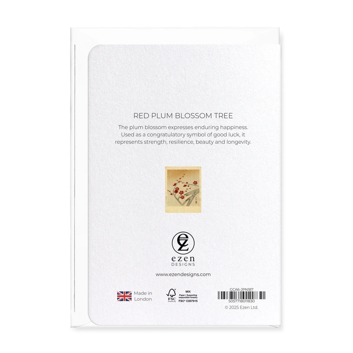 Red Plum Blossom Tree Greeting Card