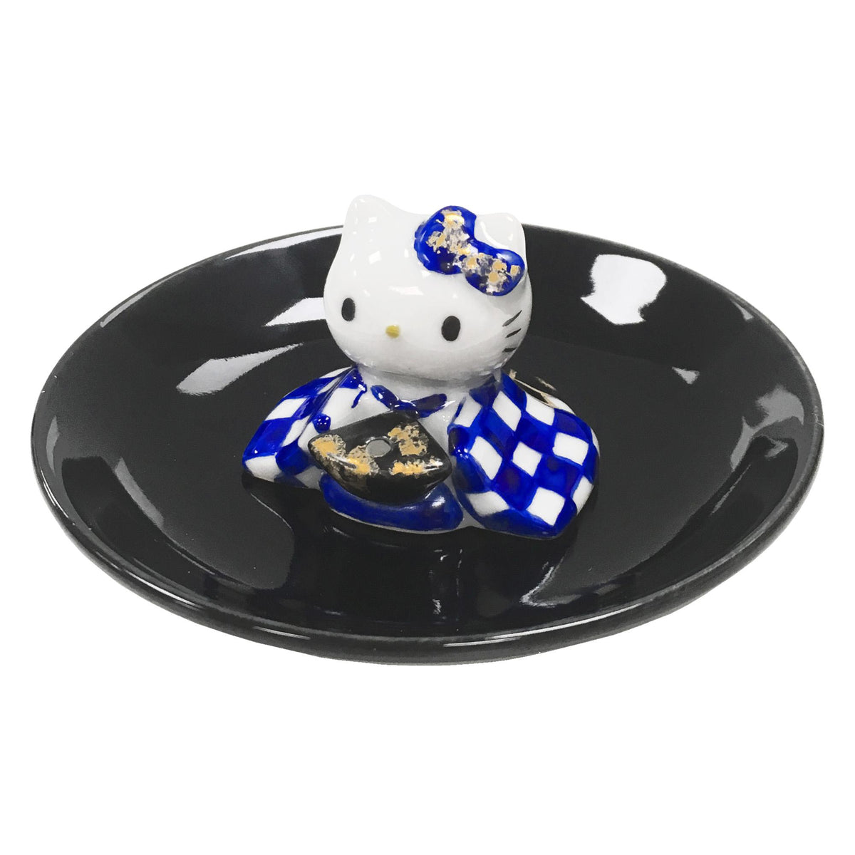 Sanrio Hello Kitty Tachikichi Ceramic Traditional Incense Holder - Blue - 3