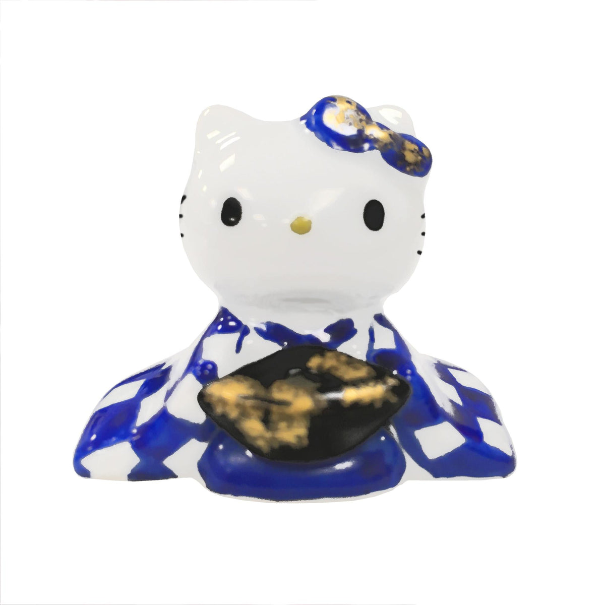 Sanrio Hello Kitty Tachikichi Ceramic Traditional Incense Holder - Blue - 2