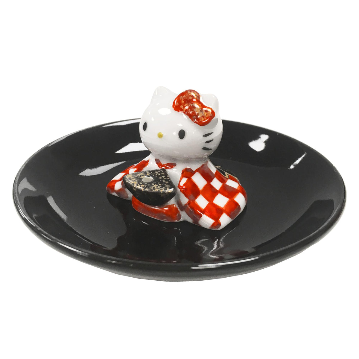 Sanrio Hello Kitty Tachikichi Ceramic Traditional Incense Holder - Red - 4