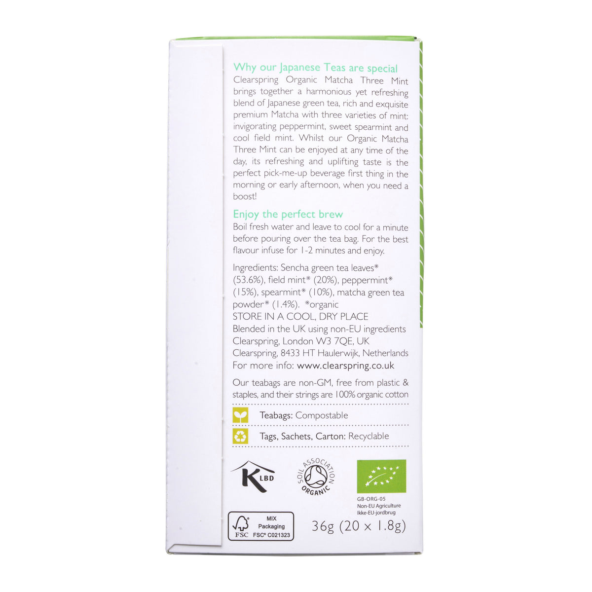 Clearspring Organic Matcha Three Mint Green Tea