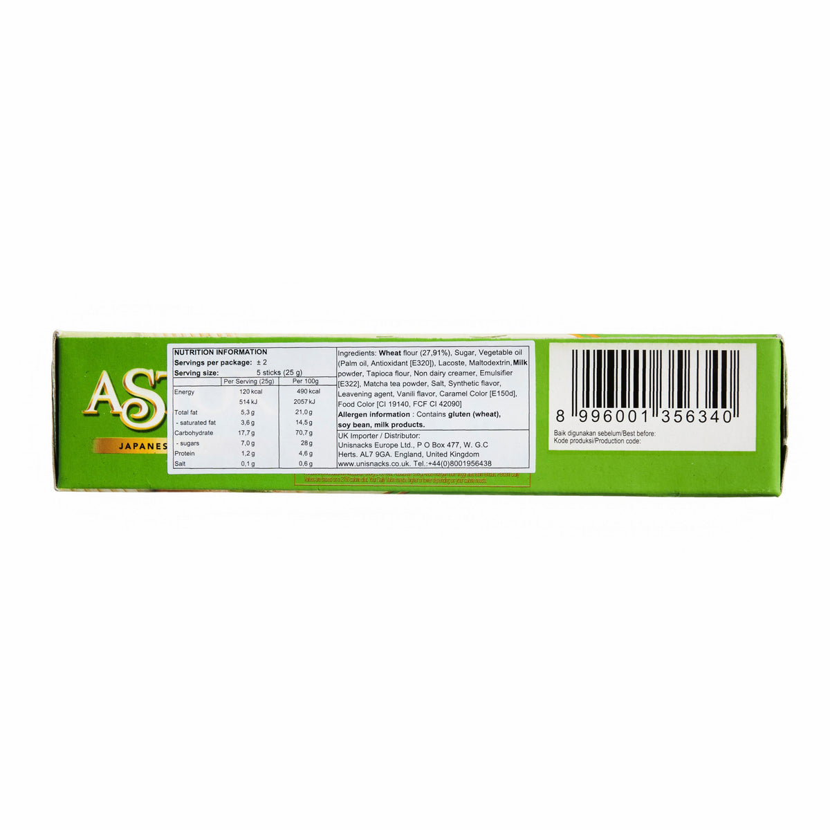 Mayora Astor Matcha Green Tea Filled Wafer Rolls