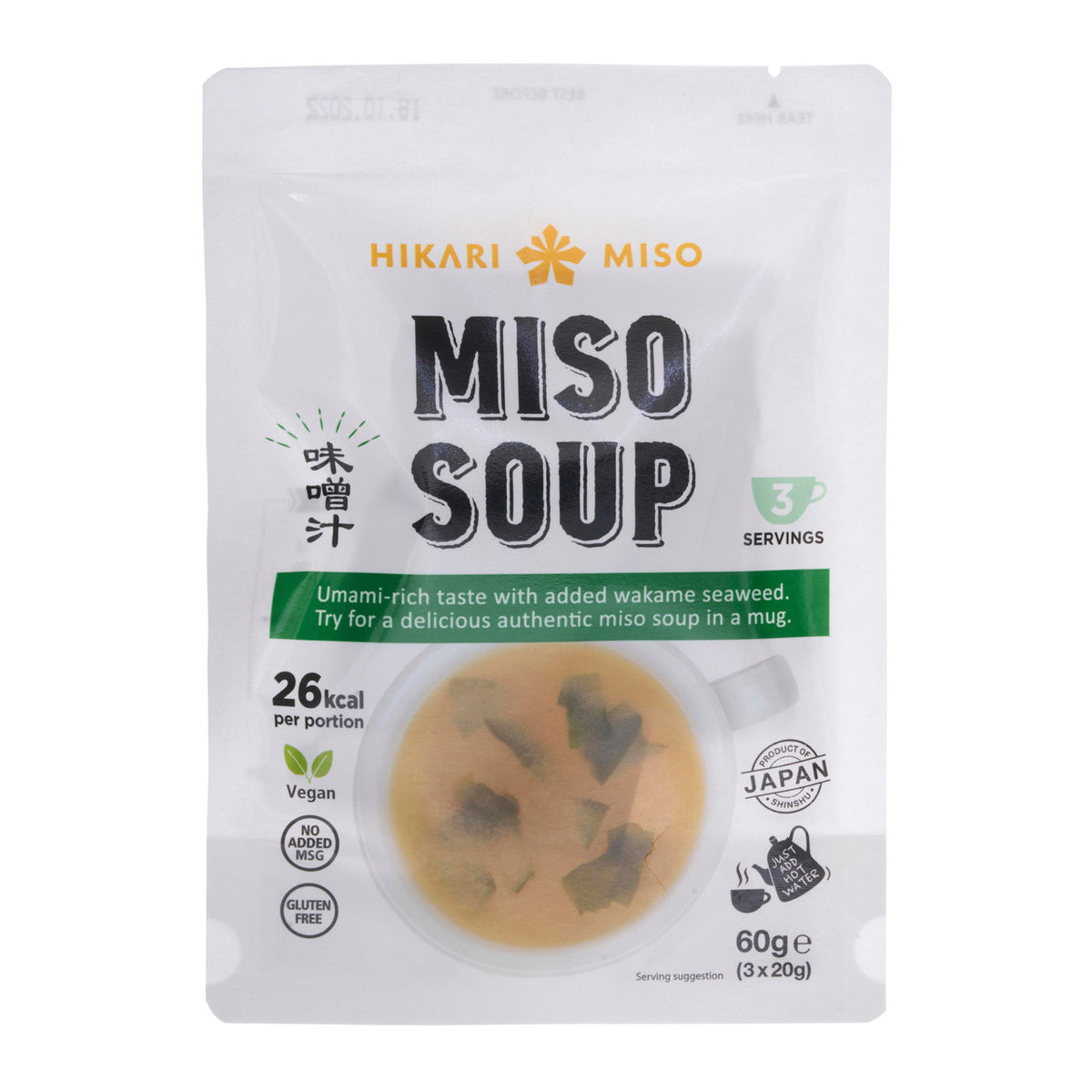 Hikari instant miso soup with wakame seaweed