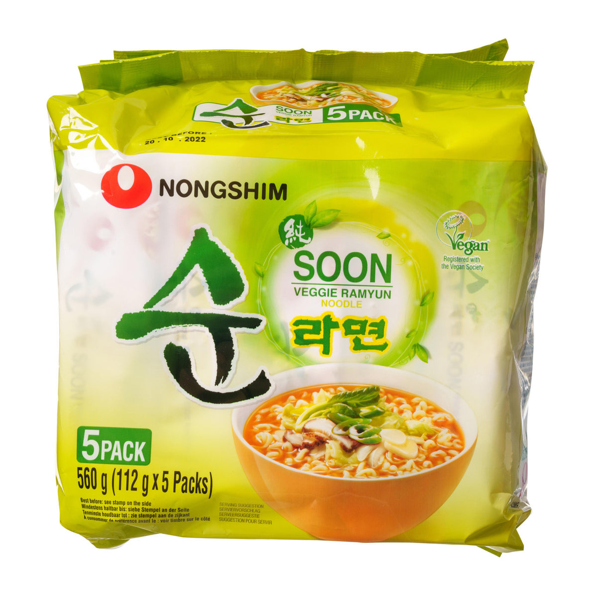 Nong shim soon veggie ramyun noodles