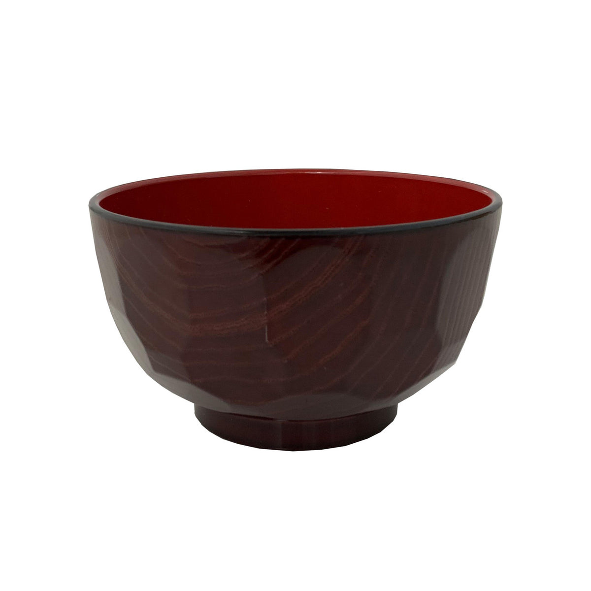 Plastic miso soup bowl dark brown tortoise shell pattern
