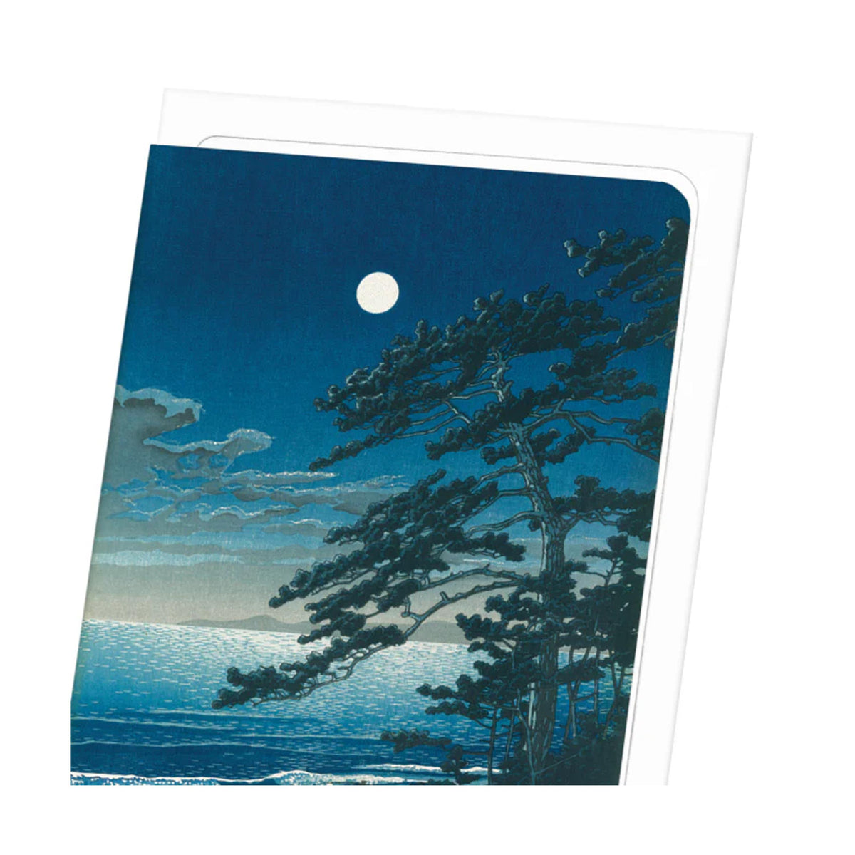 Moon at Ninomiya Beach Greeting Card - 2