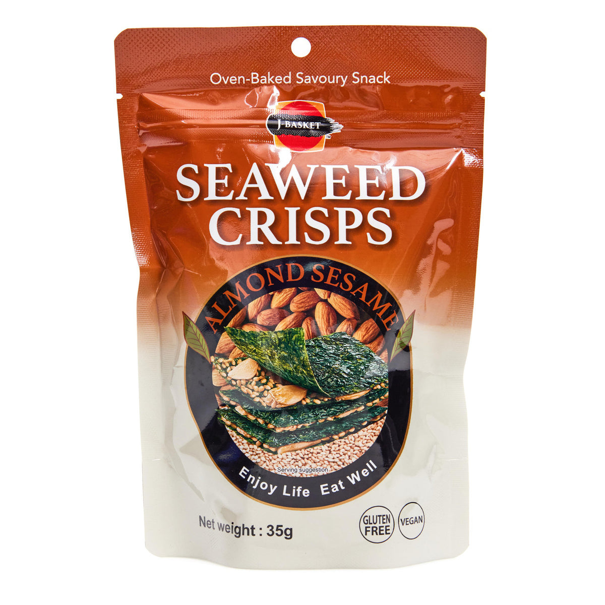 J basket almond and sesame seed nori seaweed snacks