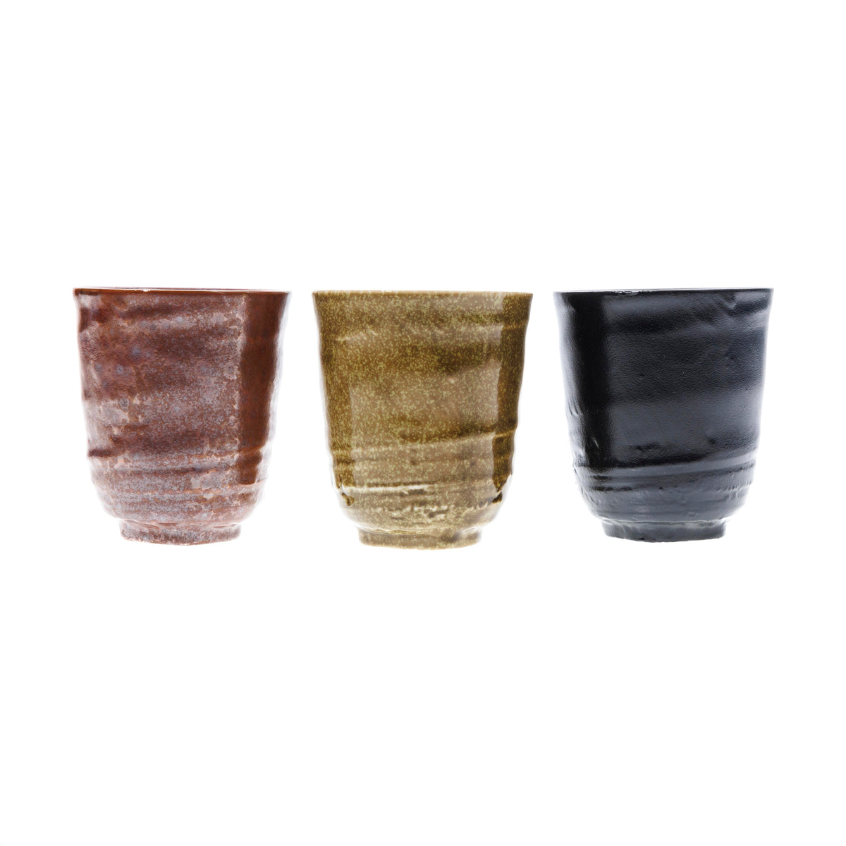 Ceramic Yuzenmeguri Tea Cup Set - Multicolour Ridged Pattern - 3