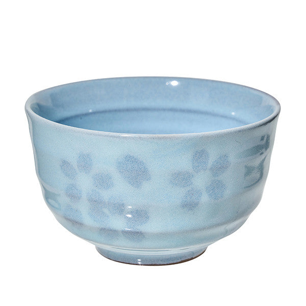 Ceramic hana shizuku tea cup light blue dewy flower pattern