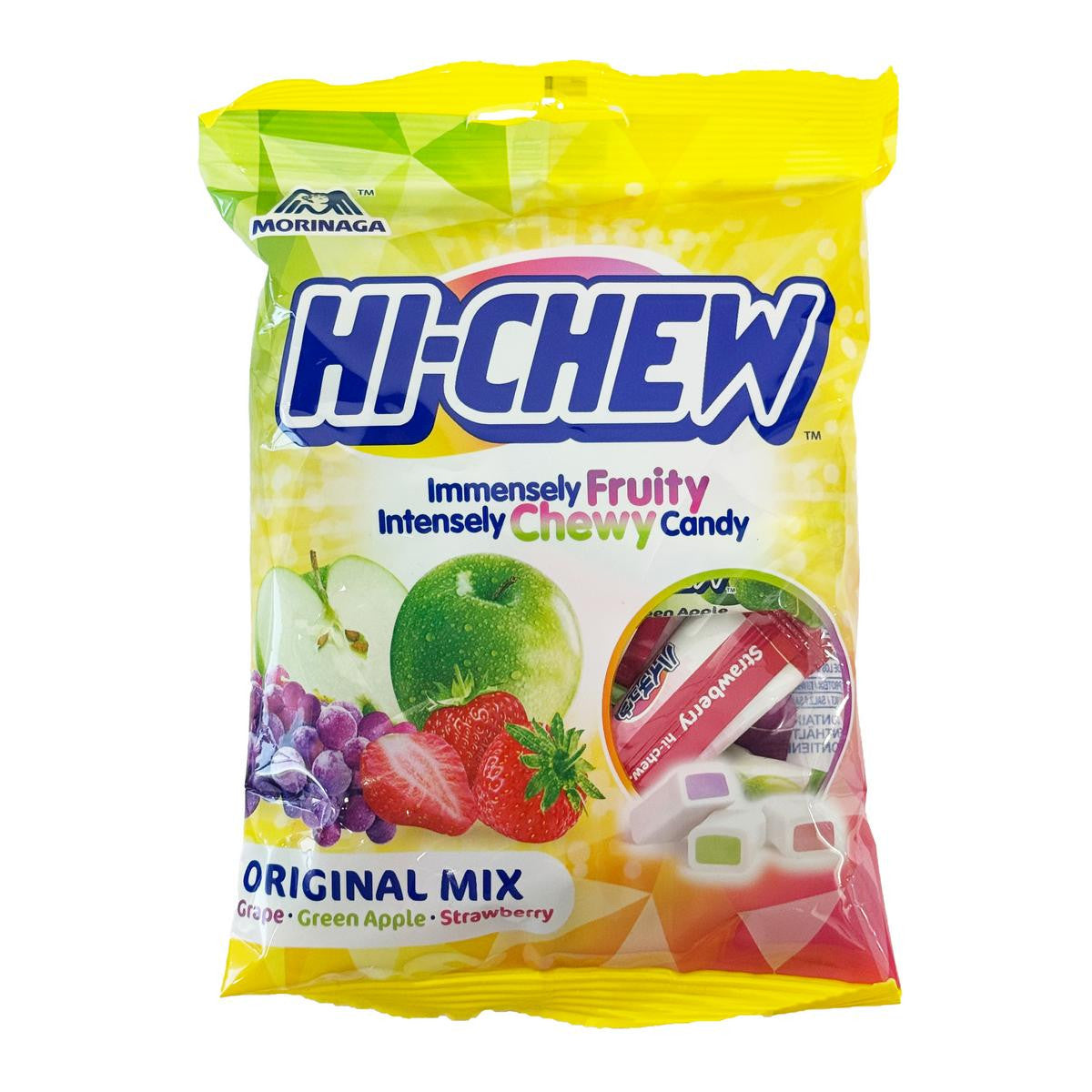 Morinaga hi chew candy original mix strawberry green apple and grape