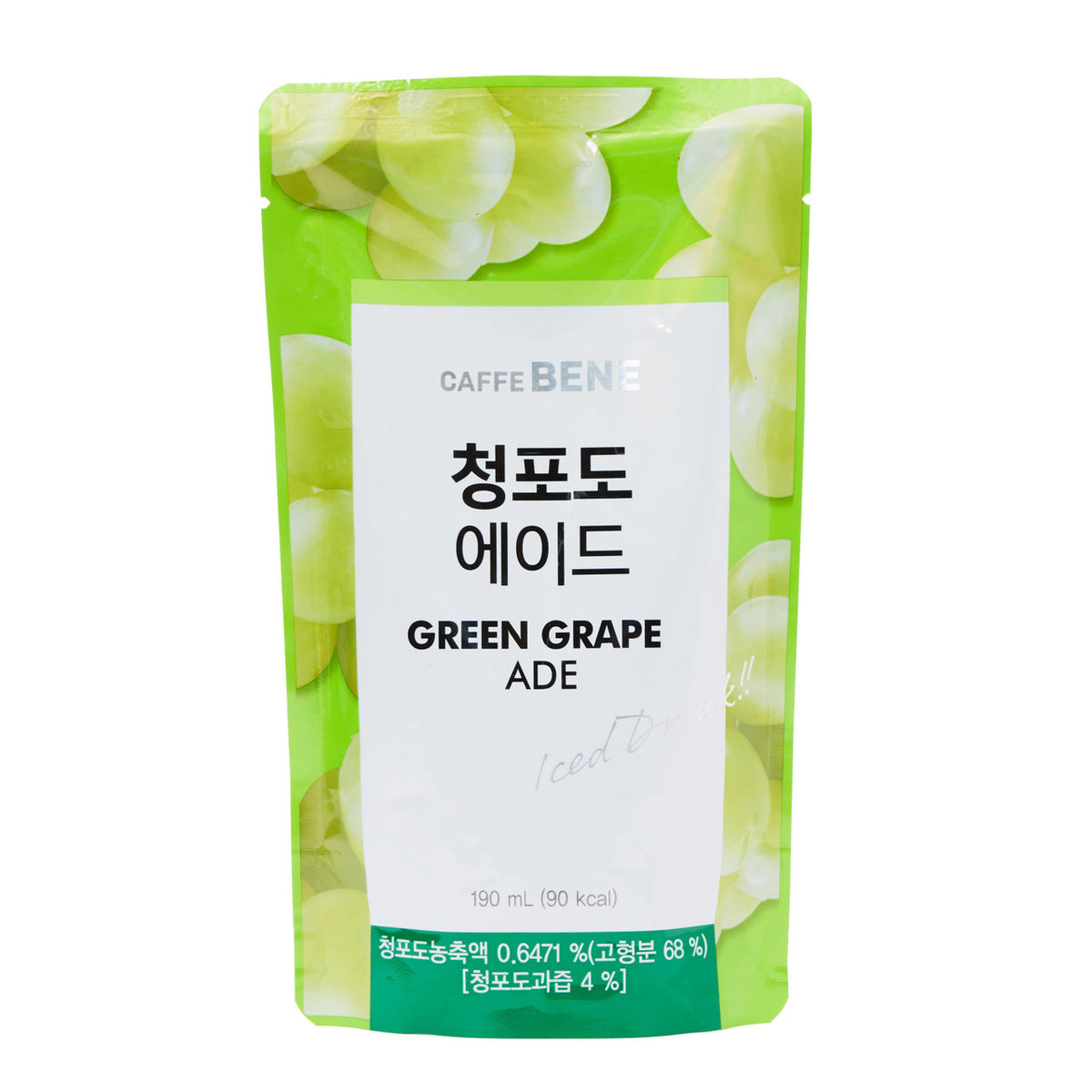 Woongjin caffe bene green grapeade pouch drink