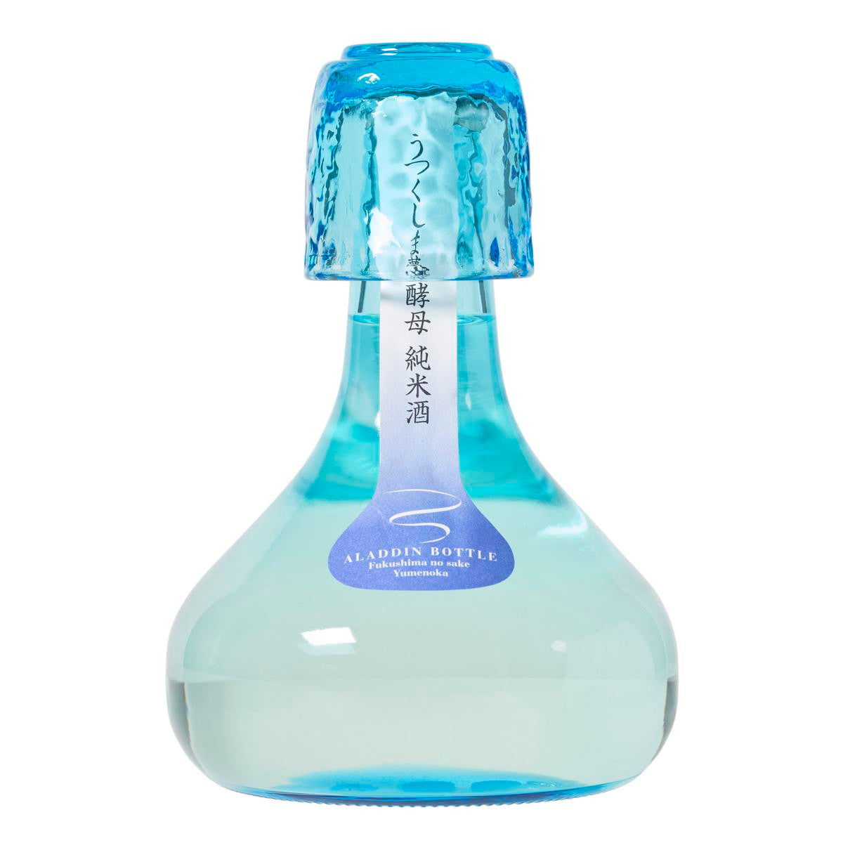 Homare shuzo junmai sake aladdin bottle with glass sake cup