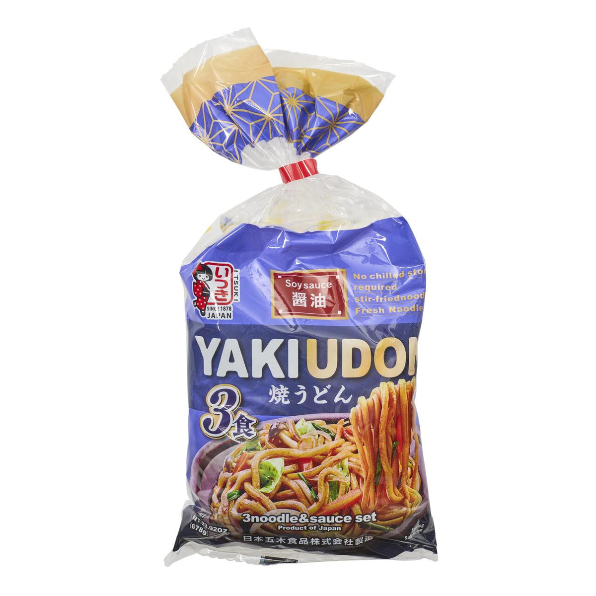 Itsuki pre cooked yaki udon noodles with soy sauce
