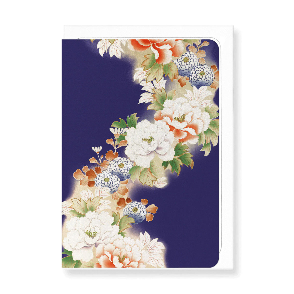Floral pattern on purple greeting card