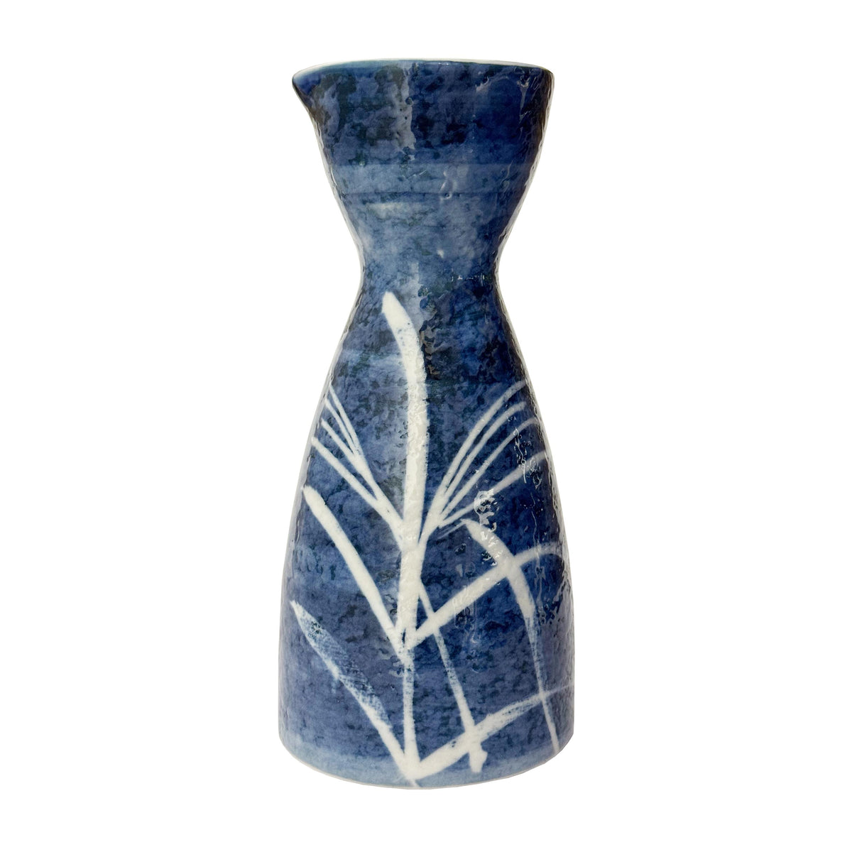 Yamata Seiho Ceramic Sake Set, Pale Snow Reed Pattern