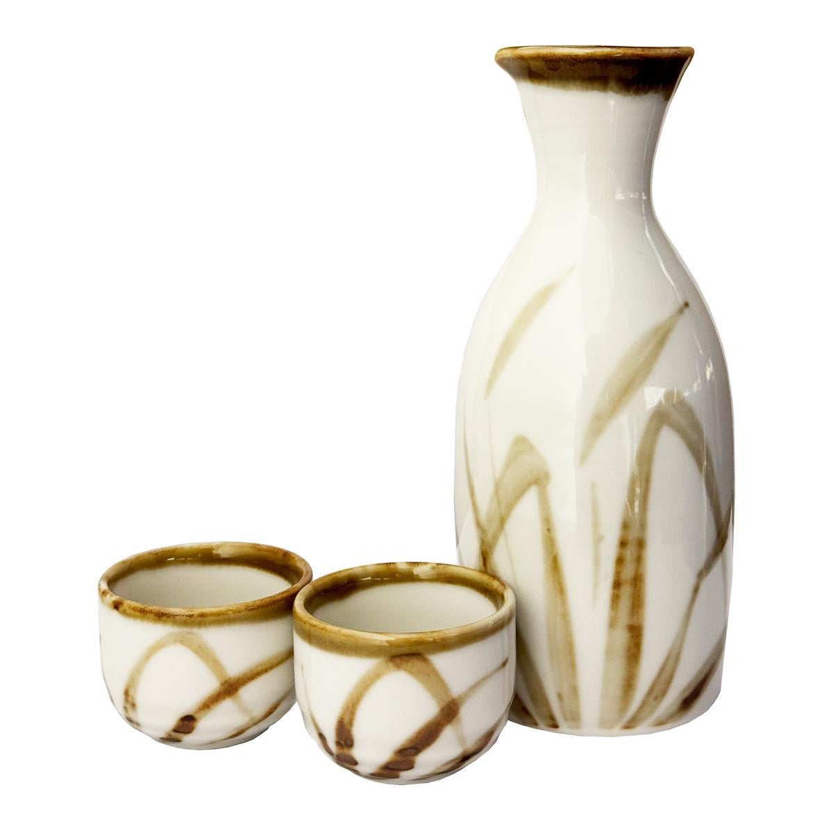 Yamata seiho ceramic sake set golden pampas grass pattern