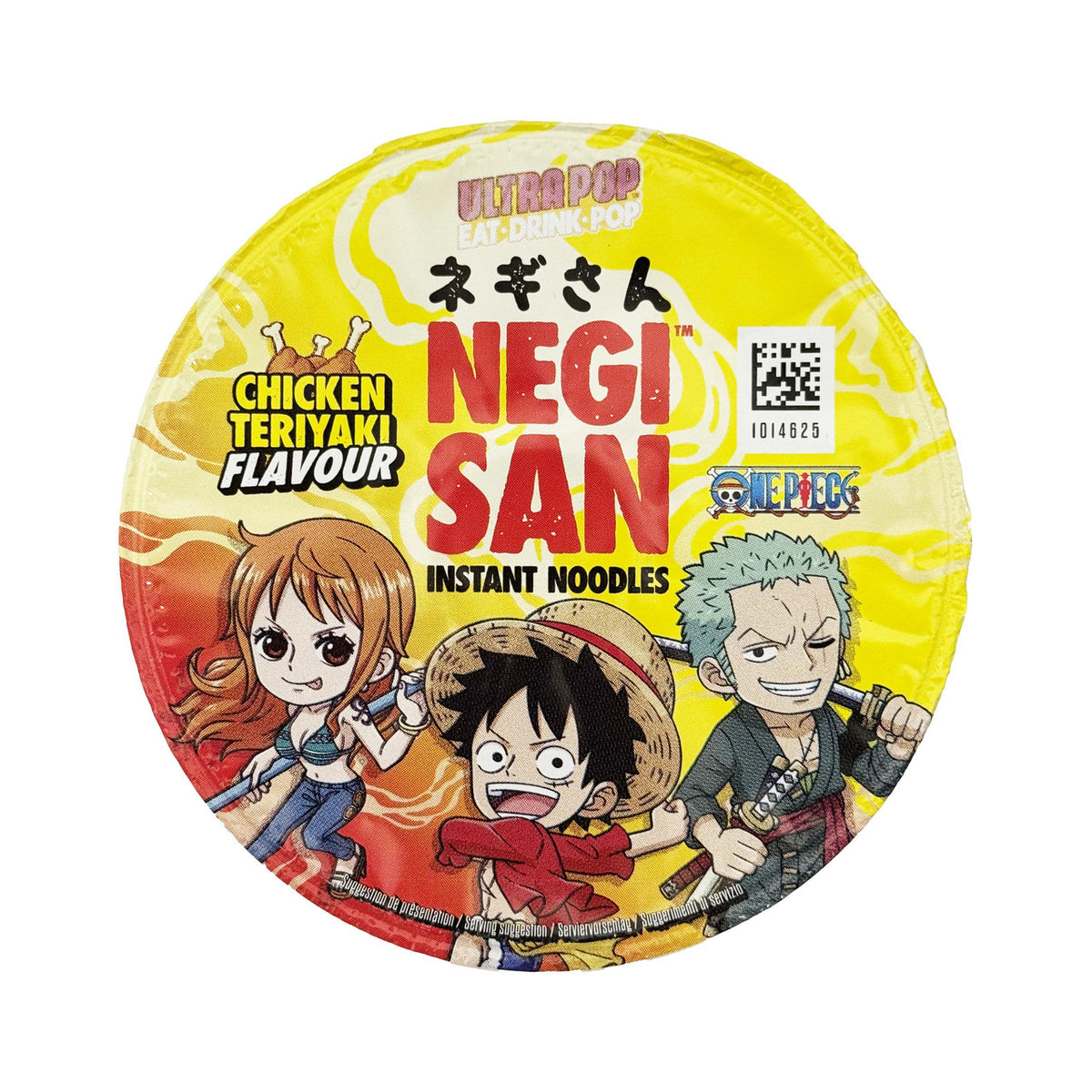 One piece negisan chicken teriyaki flavour instant cup noodles