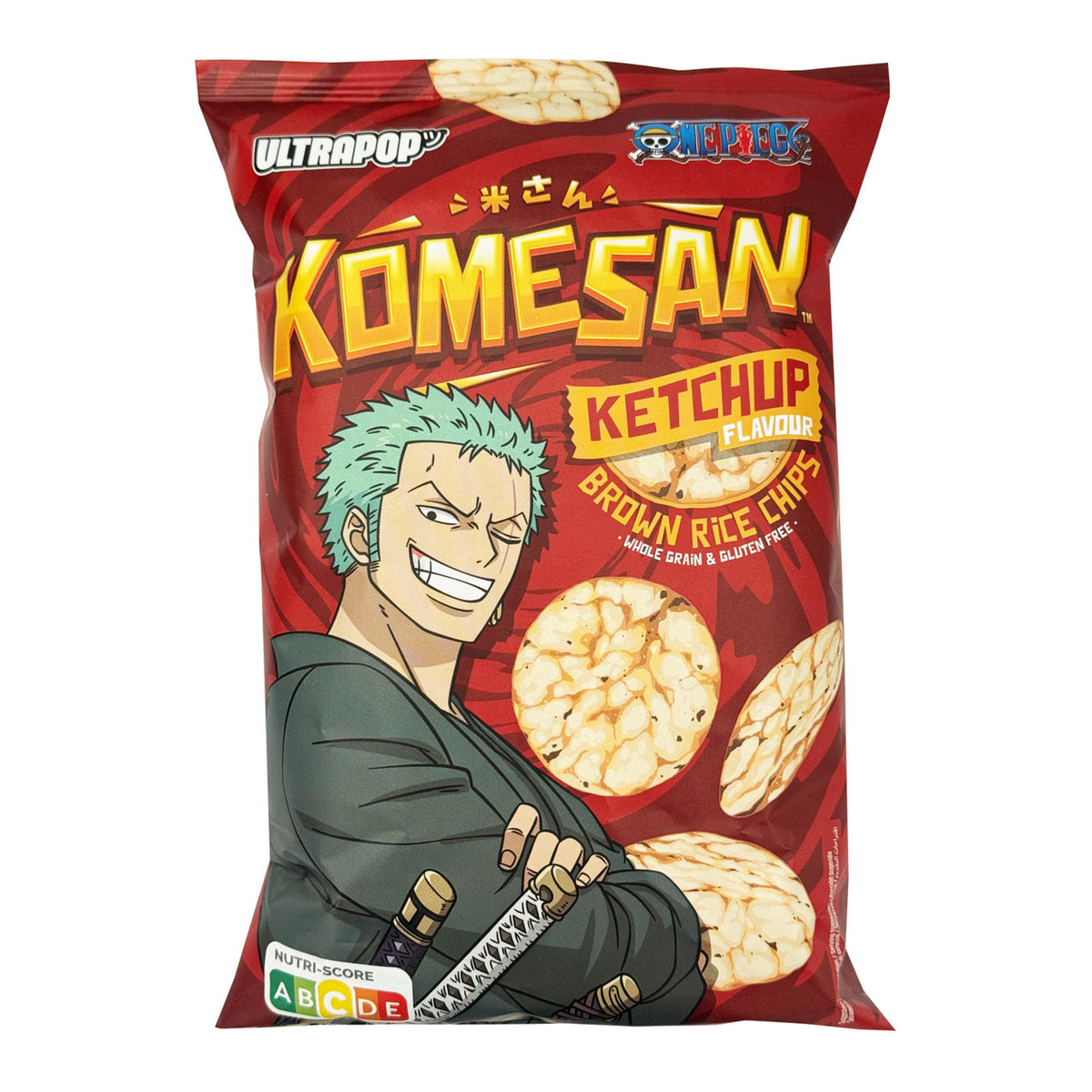 One piece ultra pop komesan ketchup flavour brown rice chips zoro