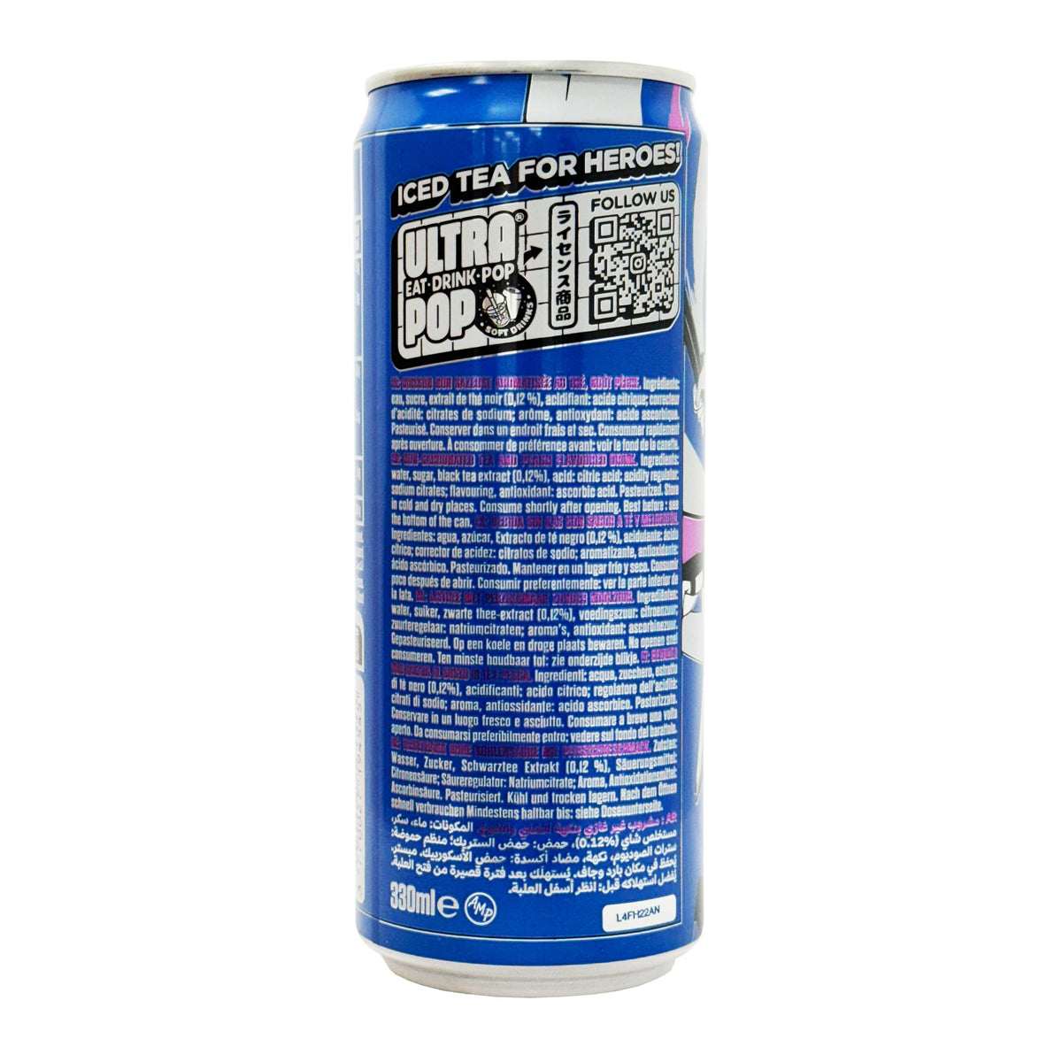 Naruto Ultra Ice Tea Can, Peach Flavour - Sasuke