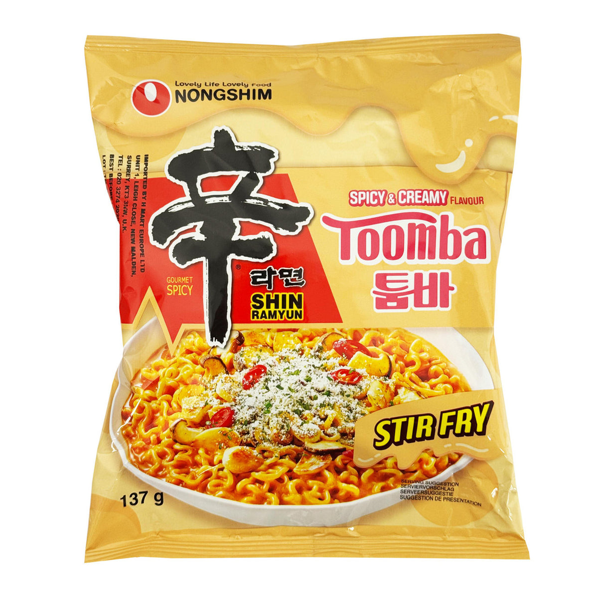 Nong shim shin ramyun toomba spicy creamy stir fry noodles 1