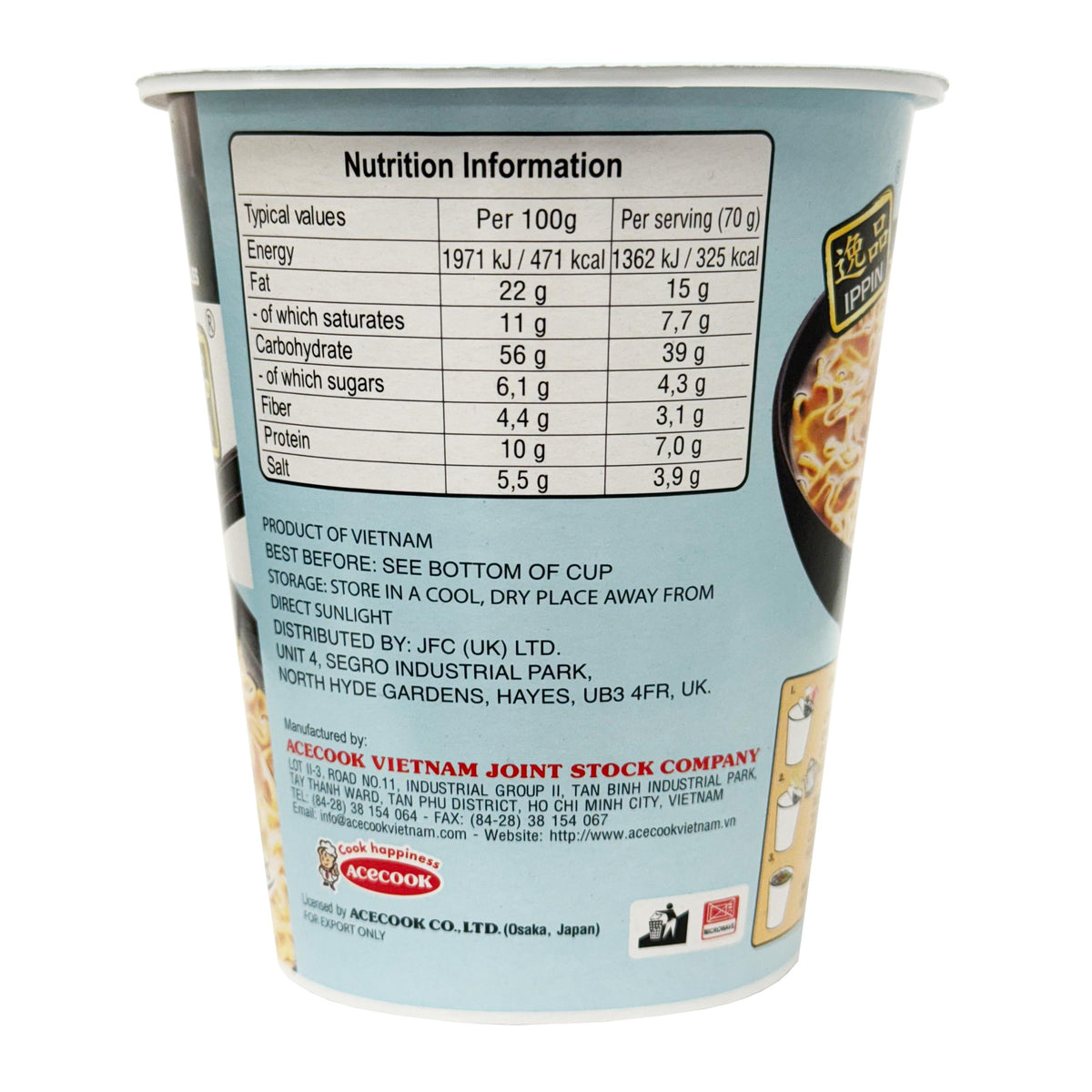 Ace Cook Ippin Chicken Ramen Cup Noodles