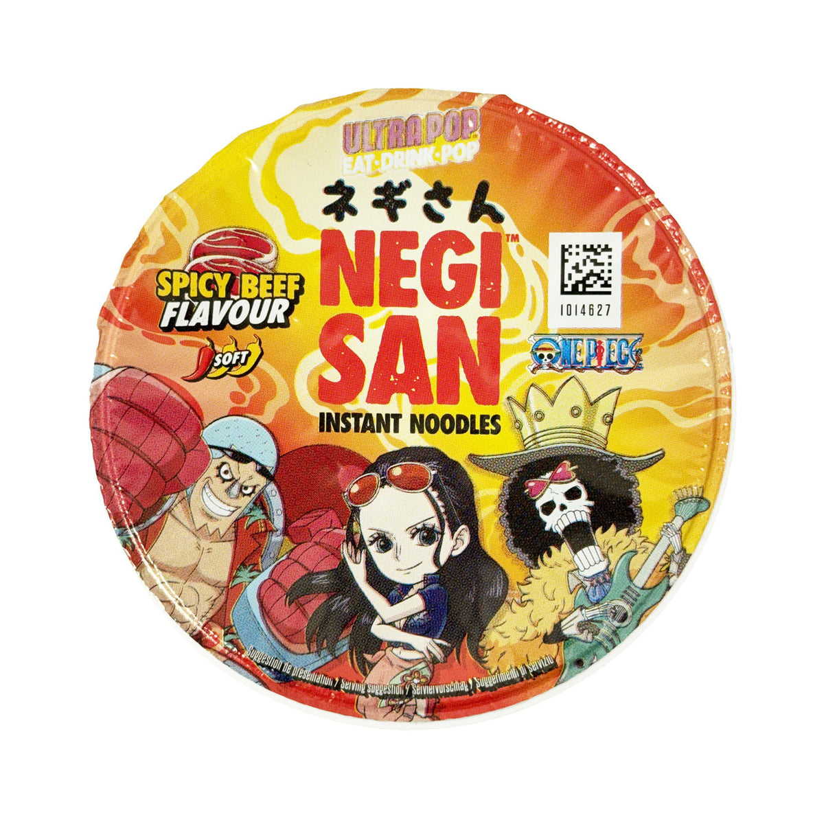 One piece negisan spicy beef flavour instant cup noodles