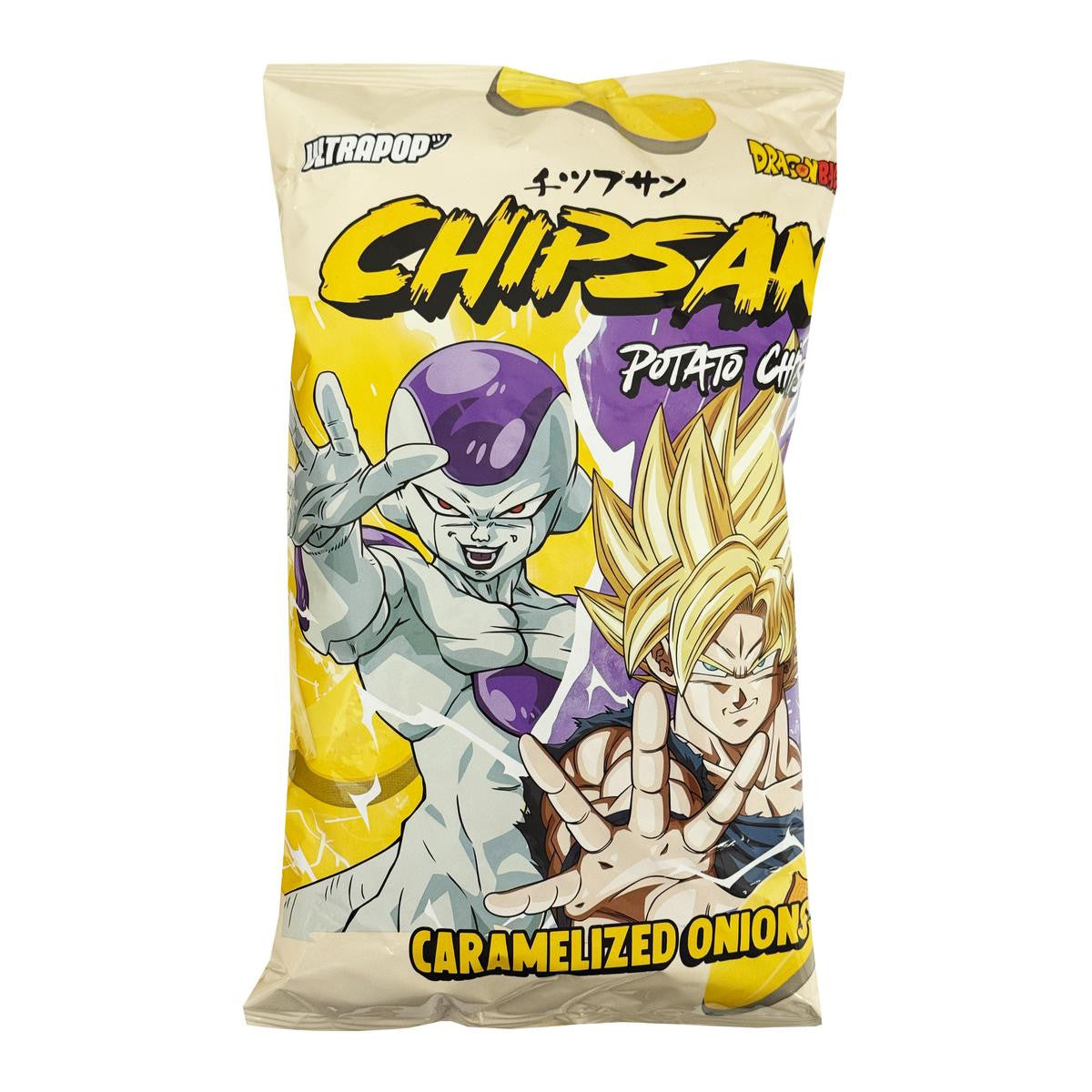 Dragon ball ultra pop chipsan caramelized onions flavour potato chips goku vs frieza
