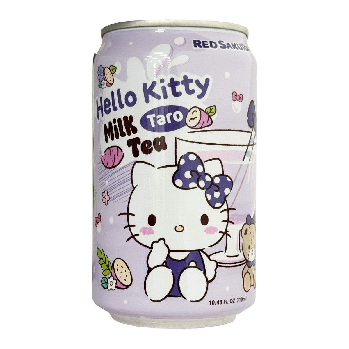 Red sakura hello kitty taro milk tea