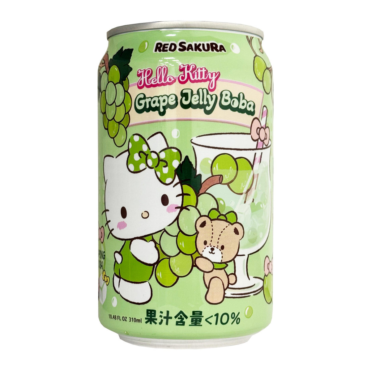 Red sakura hello kitty grape jelly boba drink