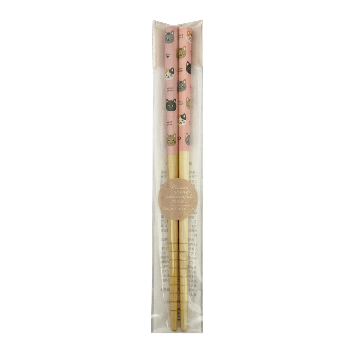 Tanaka Hashiten Kid's Chopsticks, Pink Cat Design