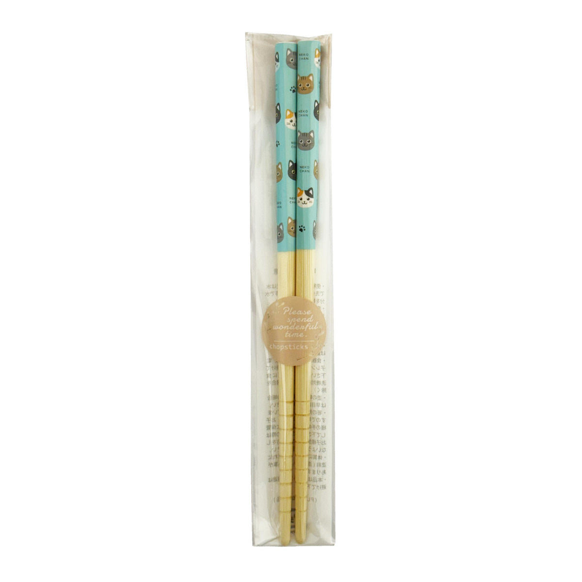 Tanaka Hashiten Kid's Chopsticks, Blue Cat Design