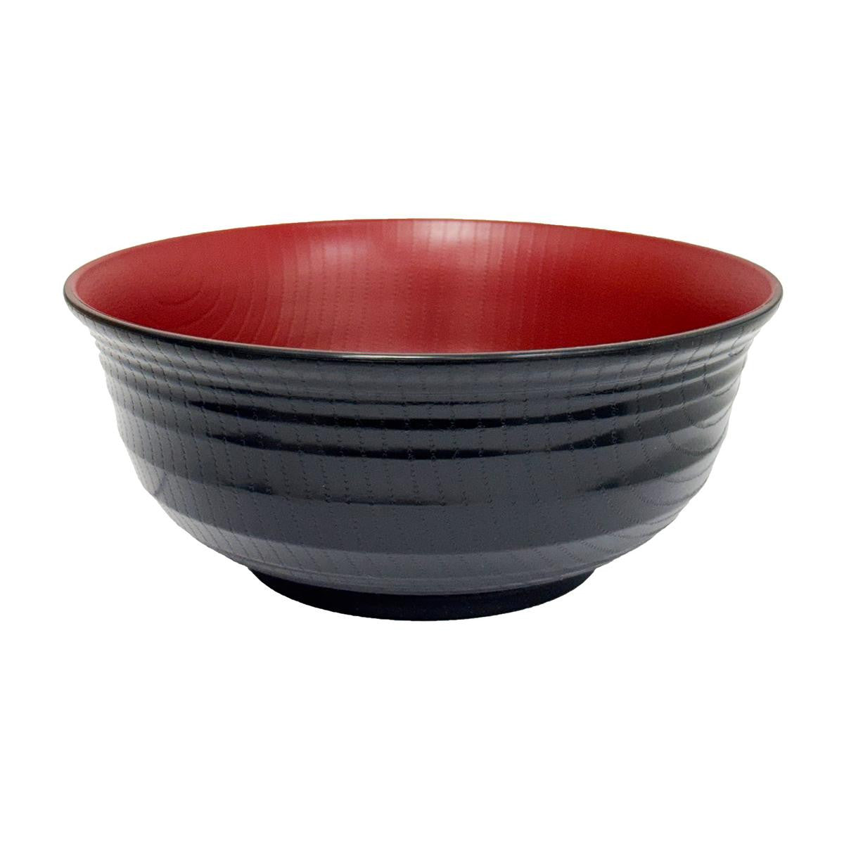 Tanaka hashiten plastic noodle bowl traditional black and burgundy red design