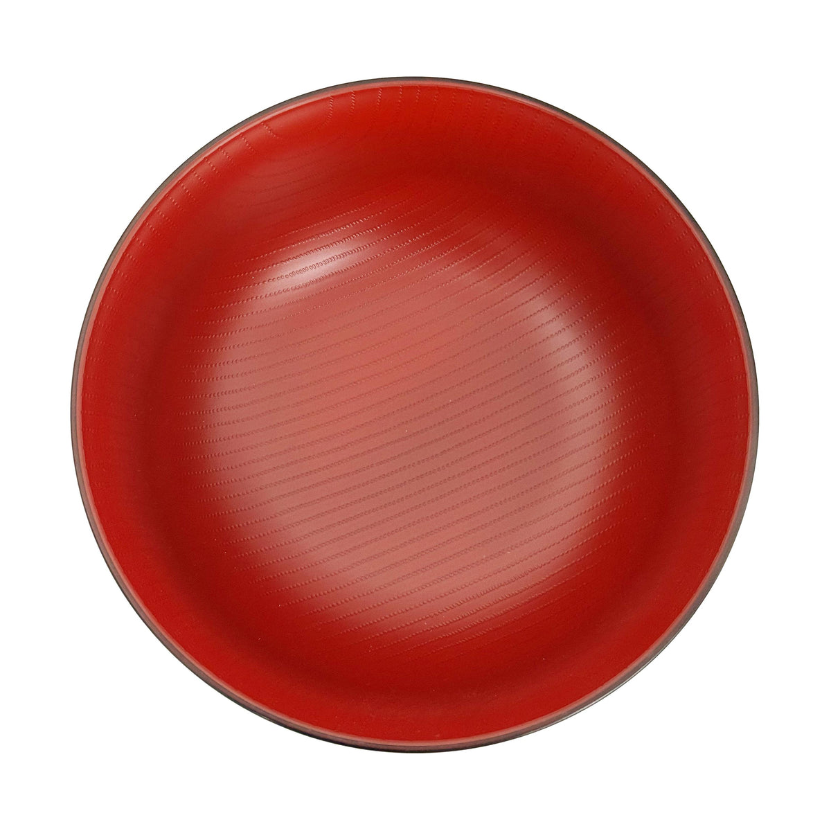 Tanaka Hashiten Plastic Noodle Bowl, Traditional Black and Burgundy Red Design