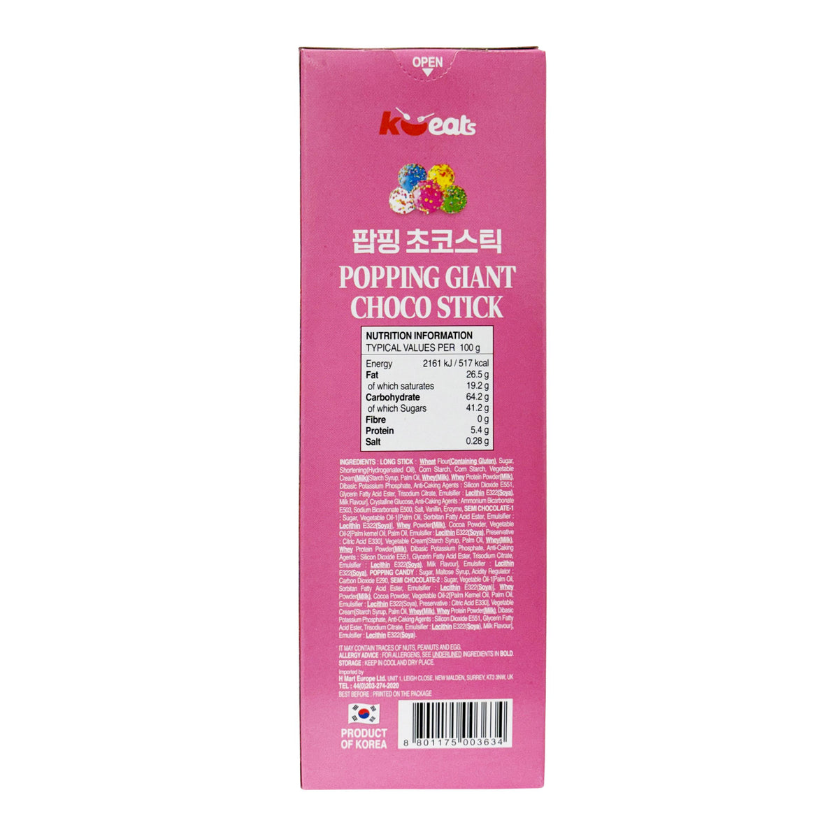 K-eats Popping Candy Giant Choco Stick