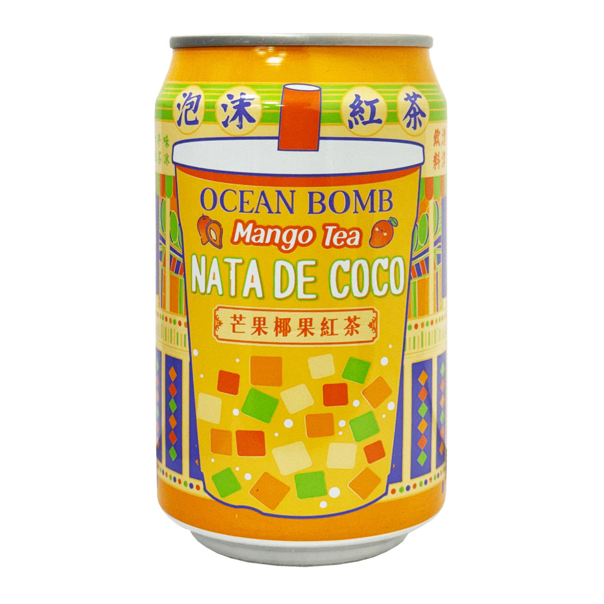 Ocean bomb mango flavoured drink with nata de coco