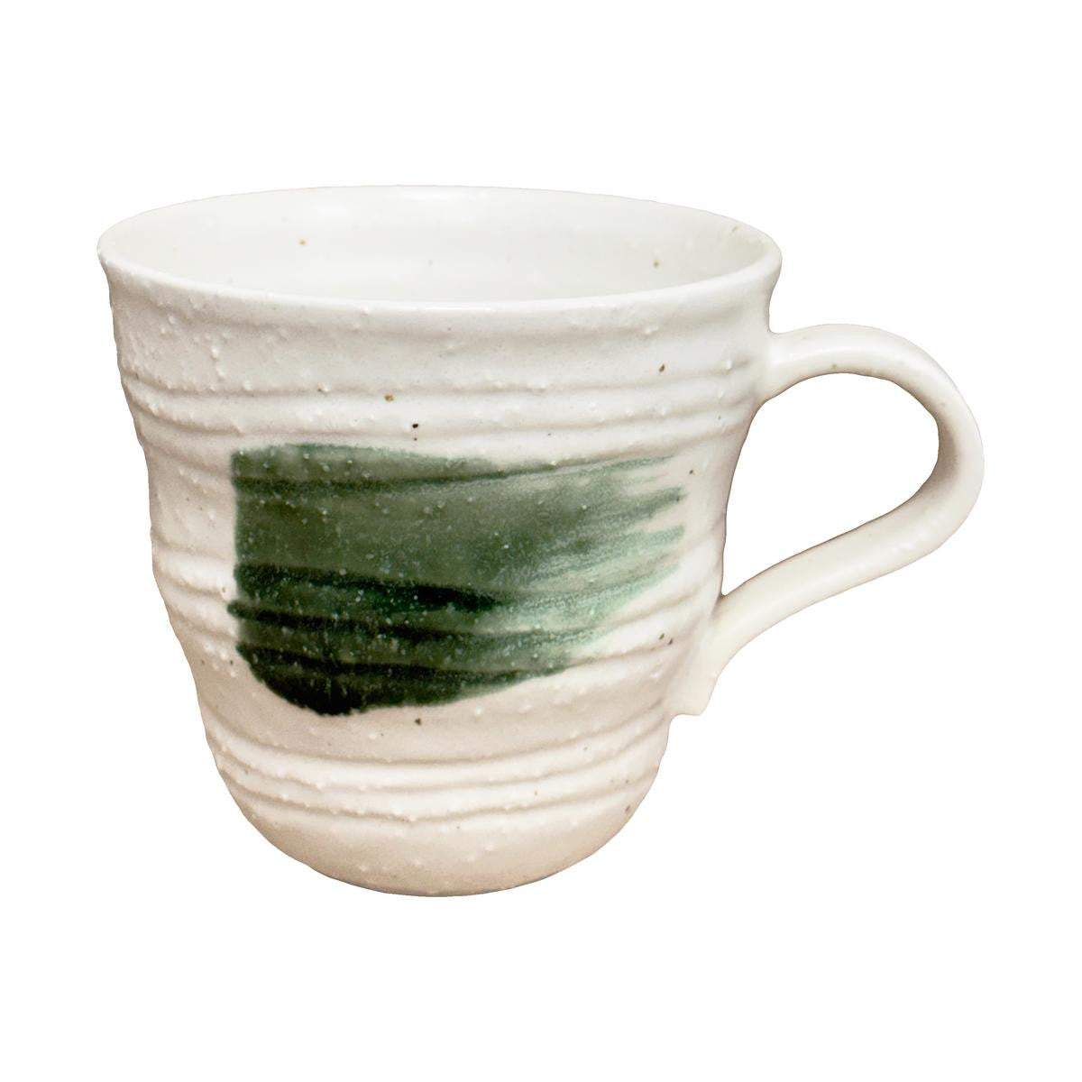 Saito toen ceramic uzushiohime mug white whirling tides pattern