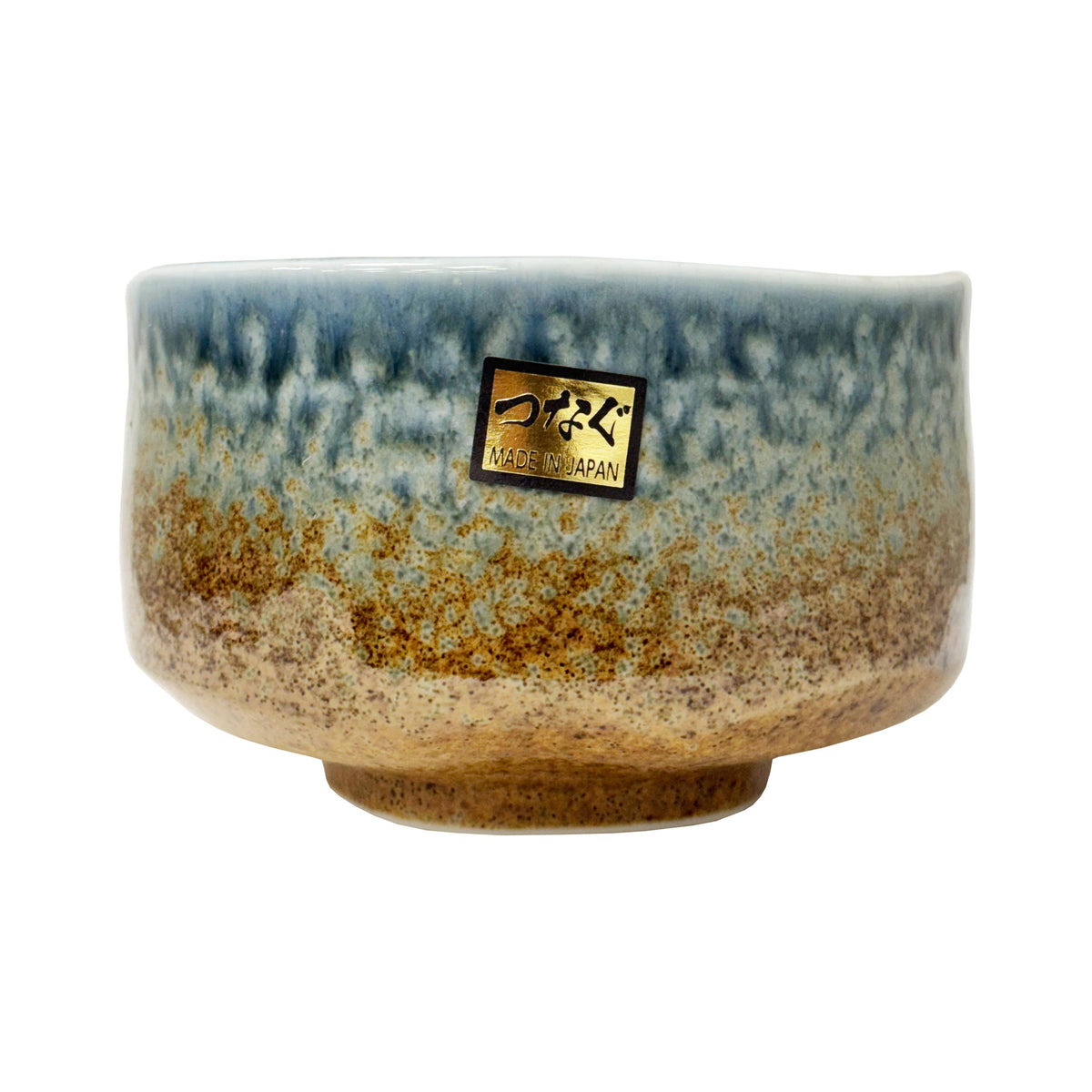 Yamata Seiho Ceramic Matcha Bowl, Blue Flow Sand Pattern