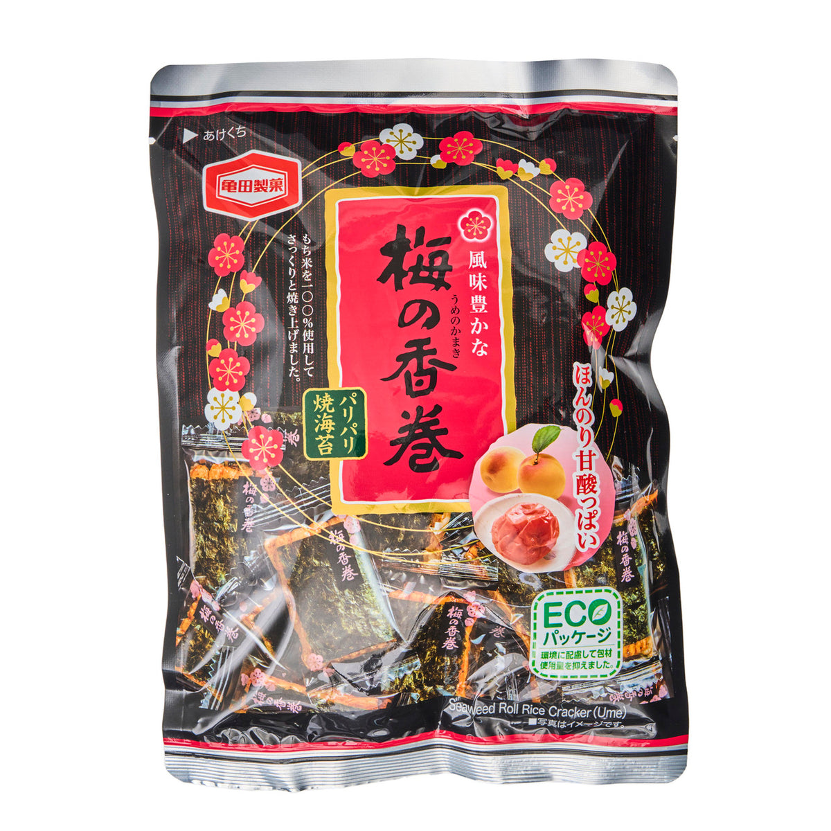 Kamedaseika seaweed wrapped plum rice crackers