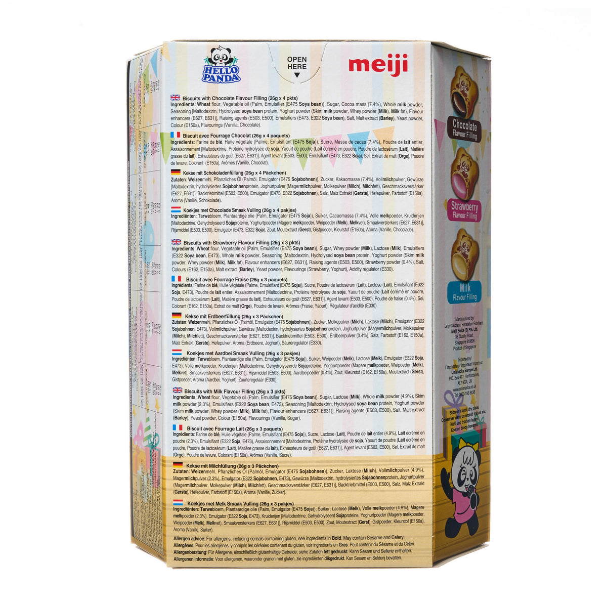 Meiji Hello Panda Three Flavour Biscuits Share Pack