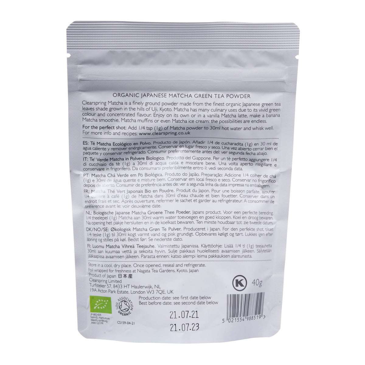 Clearspring Premium Organic Matcha Green Tea Powder