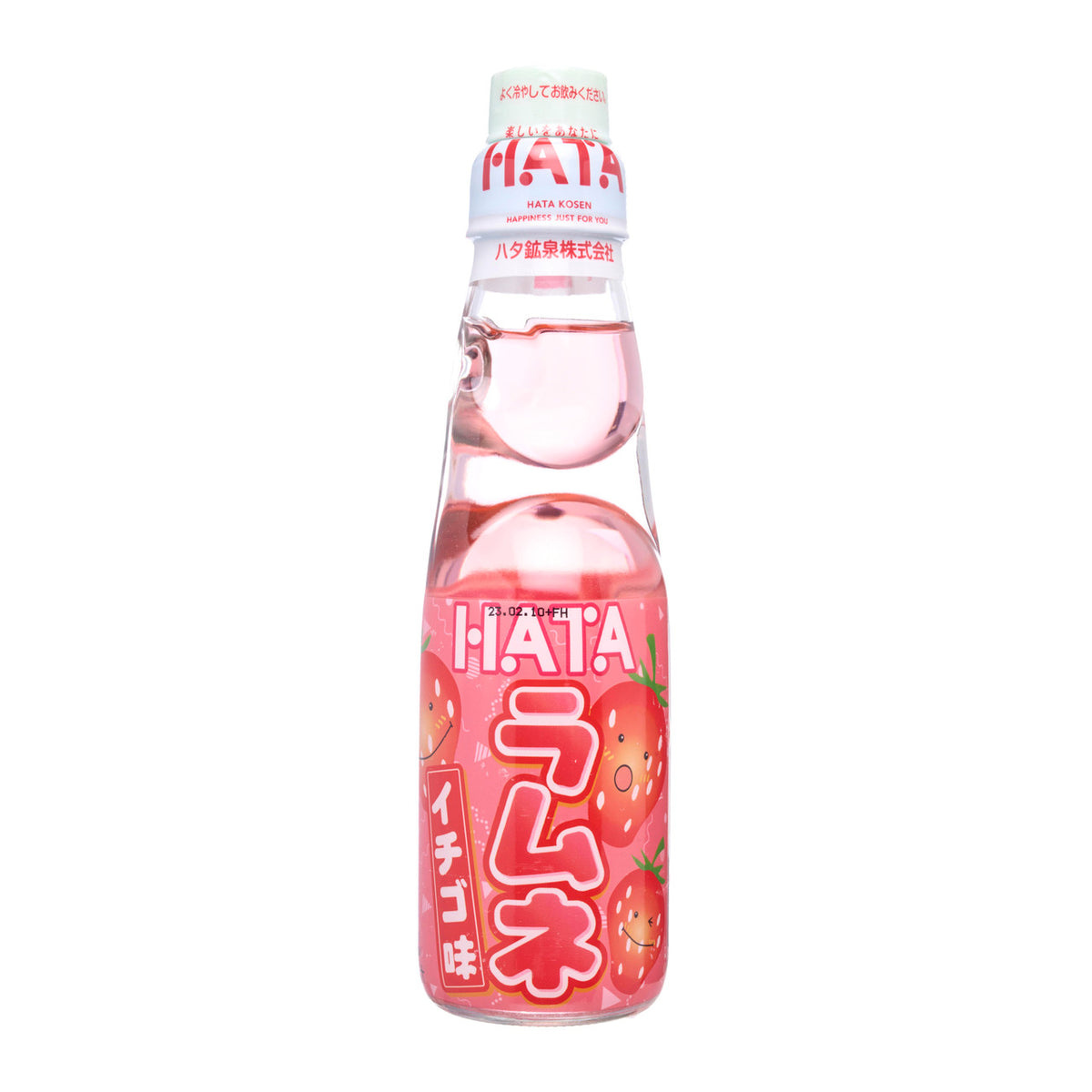 Hatakosen strawberry ramune soda