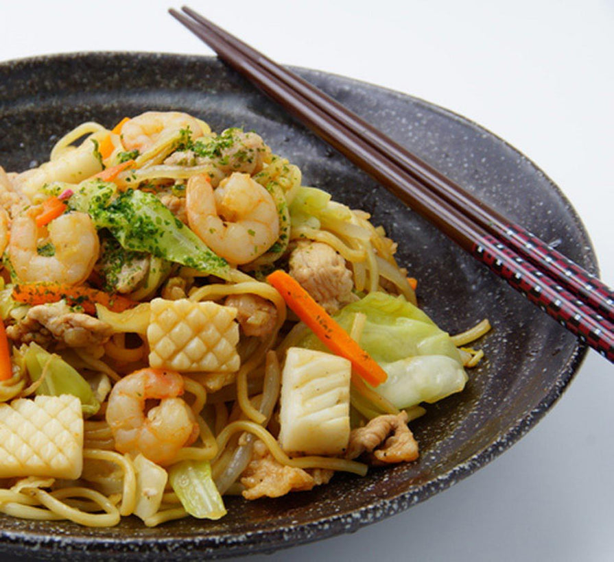 Japanese Seafood Yakisoba Stir Fry Noodles Recipe