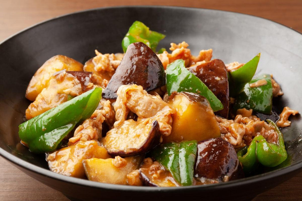 Aubergine and Green Pepper Miso Stir Fry Recipe