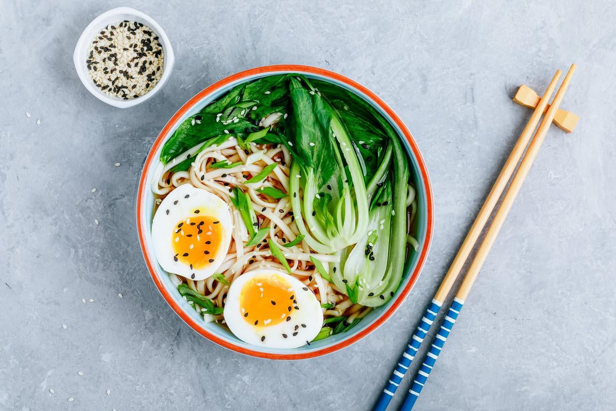 Miso Ramen Soup With Pakchoi And Poached Egg Recipe